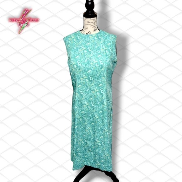 Vintage 1960's Retro Paisley Mod Pencil Skirt Dress - Picture 5 of 9